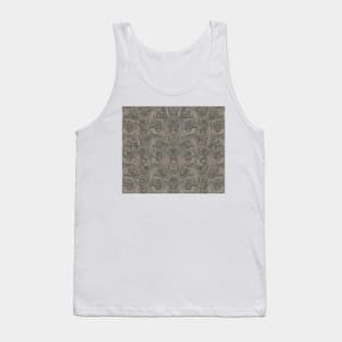 Grayscale Aesthetic Fractal Swirls - Black and White Abstract Artwork Tank Top